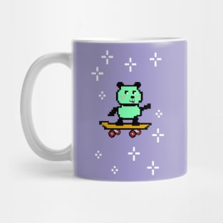 NFT - Little green panda bear on a skateboard Mug